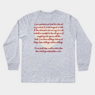 1 Corinthians 13 Love is Kids Long Sleeve T-Shirt